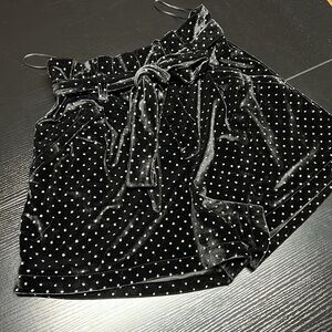 POSH Sen Bonet Paper Bag Shorts Velvet Studded